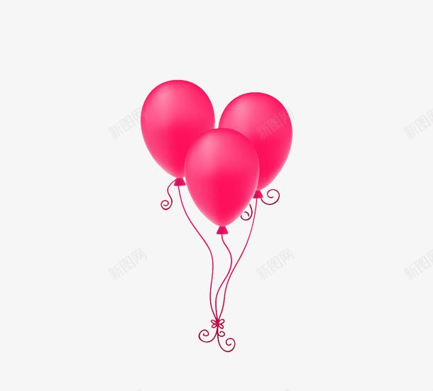 3个粉色气球束png免抠素材_新图网 https://ixintu.com 3个 气球束 渐变 简约 粉色