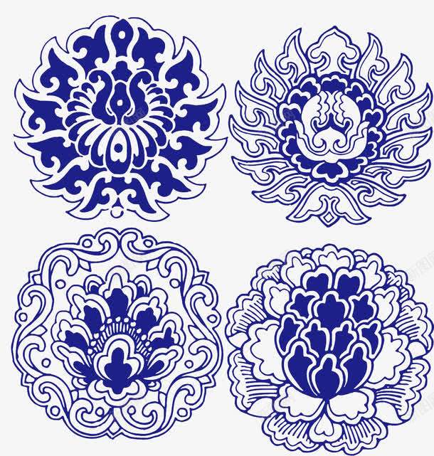 蓝色底纹图案png免抠素材_新图网 https://ixintu.com 底纹 花纹 蓝色