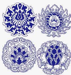 蓝色底纹图案素材