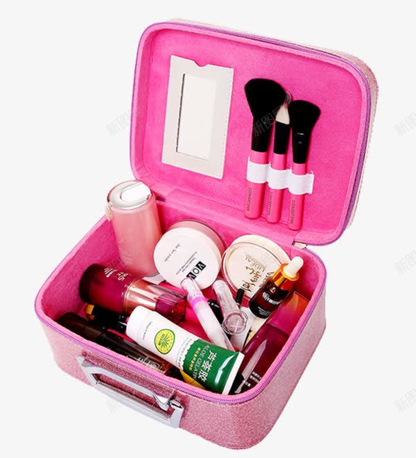 大容量化妆包png免抠素材_新图网 https://ixintu.com 产品实物 实用 粉色