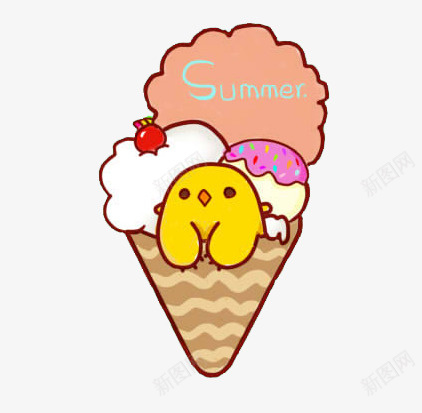 卡通手绘png免抠素材_新图网 https://ixintu.com 冰淇淋 可爱 彩绘