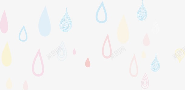 粉色蓝色卡通雨点png免抠素材_新图网 https://ixintu.com 卡通 粉色 蓝色 雨点