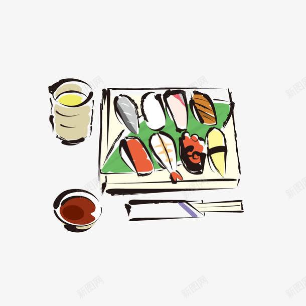 日料食物png免抠素材_新图网 https://ixintu.com 卡通 手绘 日料 生鱼片