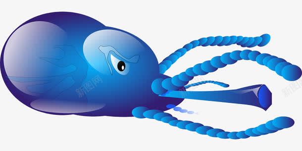 蓝色的水下生物png免抠素材_新图网 https://ixintu.com 水母 海洋 生物 蓝色
