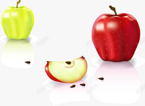 苹果8png免抠素材_新图网 https://ixintu.com 水果 矢量苹果 红富士 逼真水果