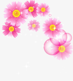 卡通粉色唯美花卉矢量图素材