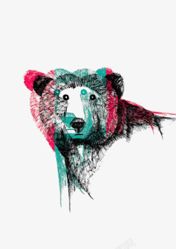 水彩棕熊手绘棕熊高清图片