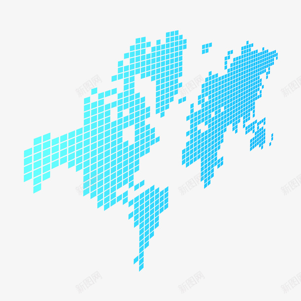蓝色科技地图矢量图ai免抠素材_新图网 https://ixintu.com 地图 科技 蓝色 矢量图