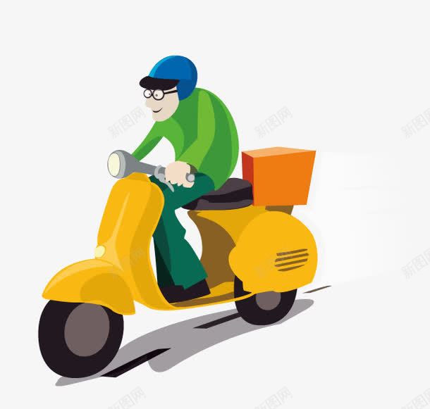 送货员png免抠素材_新图网 https://ixintu.com 卡通人物 摩托送货 送货员 骑摩托