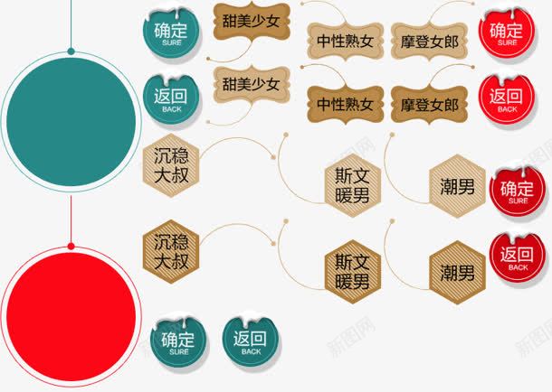 确定返回按钮促销图标png_新图网 https://ixintu.com 促销 图标 按钮 确定 返回