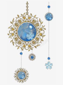 珠帘图案蓝色宝石素材