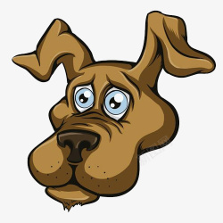 卡通版棕色的狗头素材