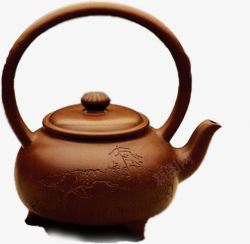 红色纹理茶壶装饰素材