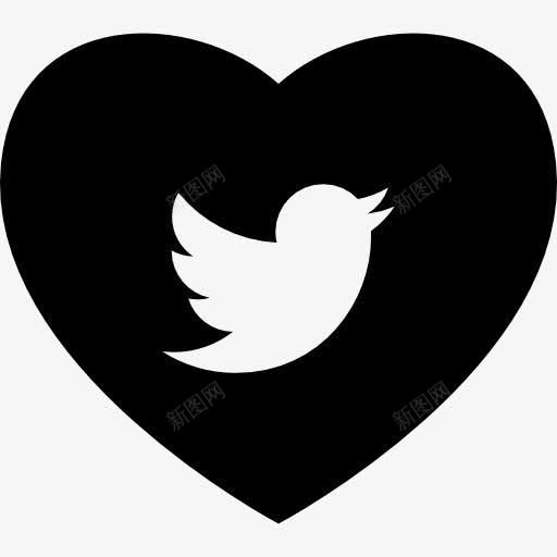 心与社会媒体的标志推特图标png_新图网 https://ixintu.com 像心跳 心 情人 推特 标志 爱 社交媒体 鸟