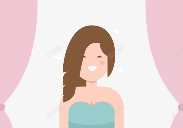 卡通女孩png免抠素材_新图网 https://ixintu.com 卡通 头发 女孩 窗帘