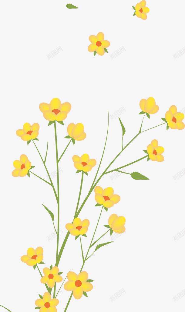 创意手绘扁平黄色的花卉植物png免抠素材_新图网 https://ixintu.com 创意 扁平 植物 花卉 黄色