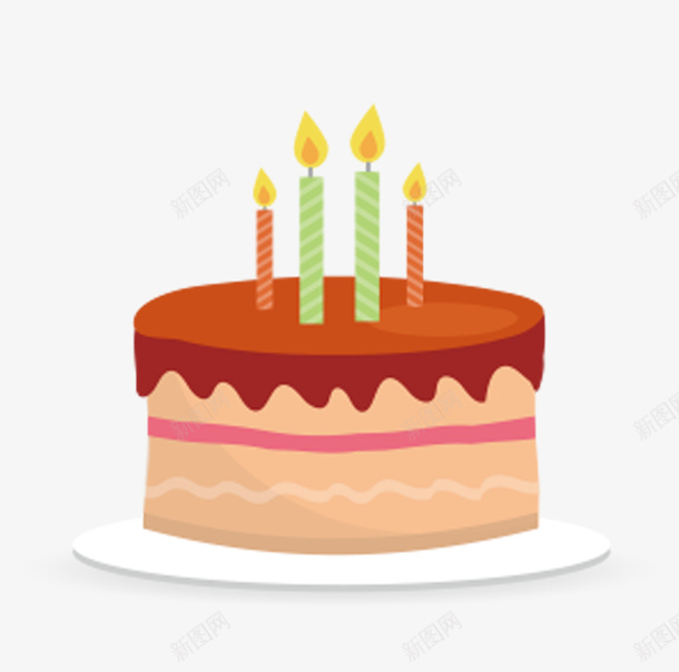 棕色卡通生日蛋糕装饰图案png免抠素材_新图网 https://ixintu.com 免抠PNG 卡通 棕色 生日蛋糕 装饰图案