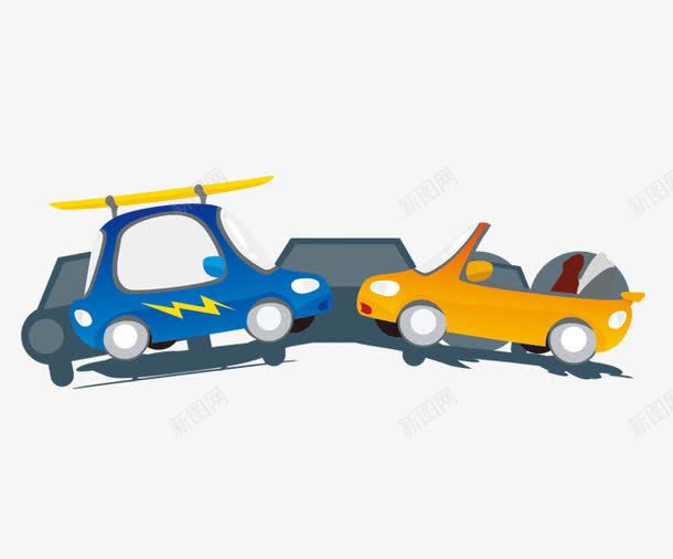 相撞的汽车png免抠素材_新图网 https://ixintu.com PNG图形 PNG装饰 交通 卡通 汽车 装饰