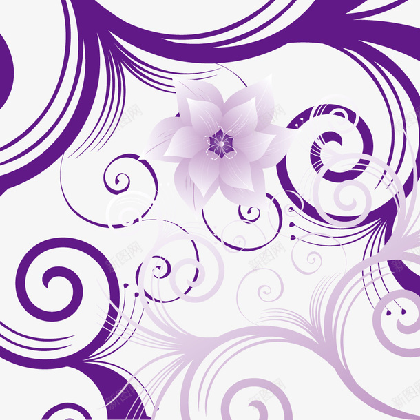 紫色手绘花朵矢量图eps免抠素材_新图网 https://ixintu.com 免费矢量下载 底纹 紫色手绘花朵 花纹 矢量图