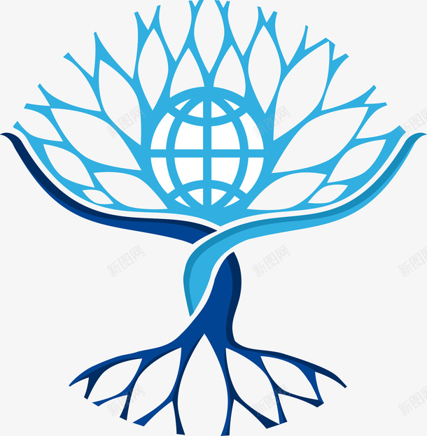 树logo矢量图eps免抠素材_新图网 https://ixintu.com 树logo 蓝色 矢量图