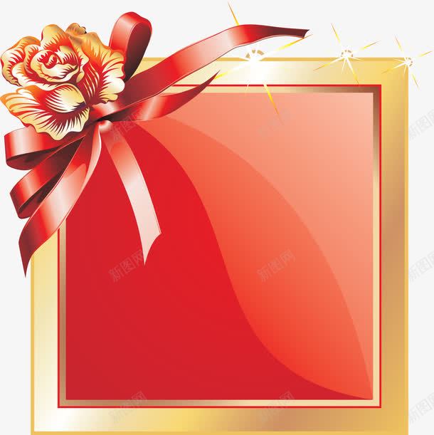 手绘红色艺术花朵边框png免抠素材_新图网 https://ixintu.com 红色 艺术 花朵 边框