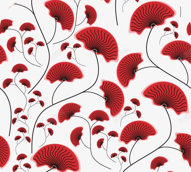 抽象红色扇形花朵图案png免抠素材_新图网 https://ixintu.com 扇形花朵图案 抽象 红色