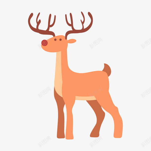 卡通圣诞鹿png免抠素材_新图网 https://ixintu.com PNG图形 动物 圣诞节 圣诞鹿 装饰