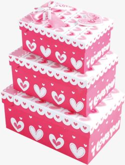 三层粉色礼物盒素材