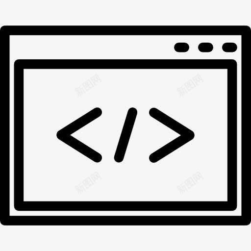 浏览器窗口的代码符号在一圈图标png_新图网 https://ixintu.com SEO全 代码 圆 标志 浏览器 界面 窗 符号