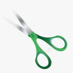 绿色剪纸剪刀学生剪刀矢量图素材