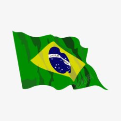 手绘巴西国旗素材