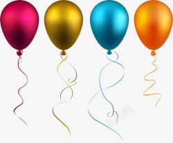 四个彩色气球素材