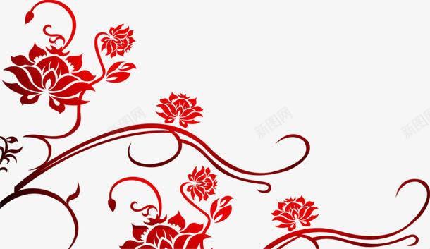 红色手绘花朵树枝花纹png免抠素材_新图网 https://ixintu.com 树枝 红色 花朵 花纹