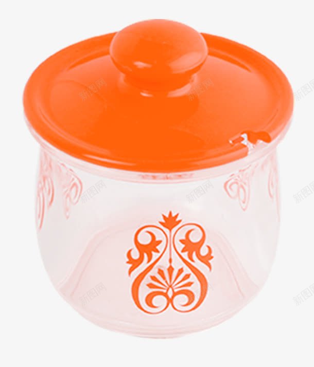 橙色调料罐png免抠素材_新图网 https://ixintu.com 塑料 日用 橙色 调料罐