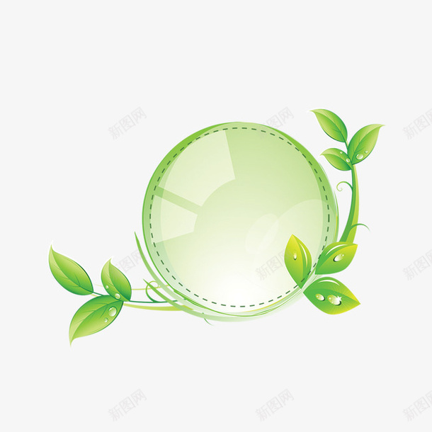 绿色植物对话框png免抠素材_新图网 https://ixintu.com 对话框 植物 绿色