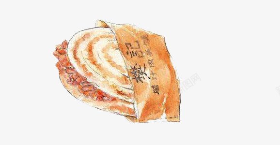 手绘肉夹馍png免抠素材_新图网 https://ixintu.com 手绘 肉夹馍 食物