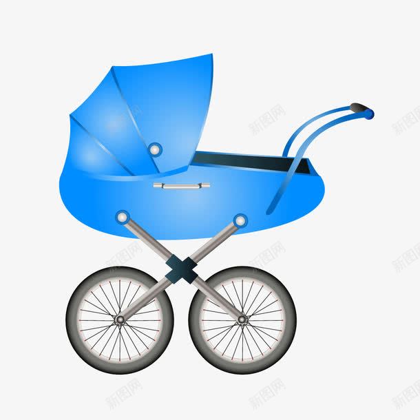 蓝色渐变婴儿车推车png免抠素材_新图网 https://ixintu.com 婴儿车 推车 渐变 渐变蓝色 蓝色