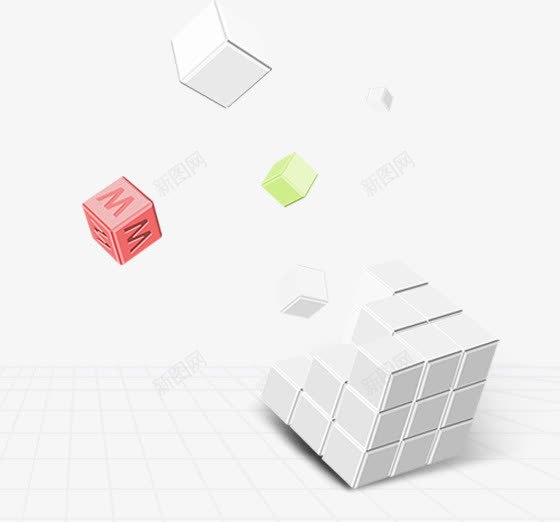 立体正方形png免抠素材_新图网 https://ixintu.com 正方形 白色 立体