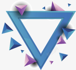 蓝色几何三角边框矢量图素材