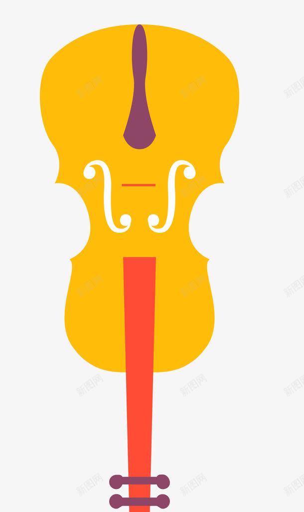 黄色大提琴png免抠素材_新图网 https://ixintu.com 大提琴 手绘 简图 黄色