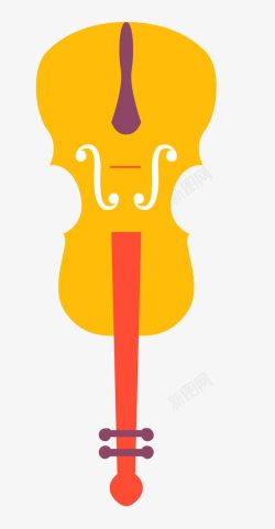 黄色大提琴素材