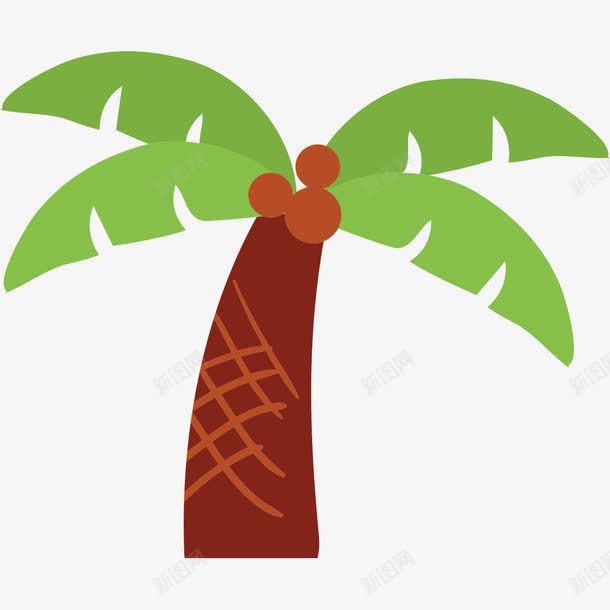 卡通沙滩植物椰子树png免抠素材_新图网 https://ixintu.com 卡通 植物 椰子树 沙滩
