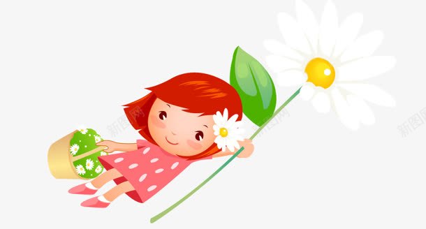 手持白色花朵的卡通小女孩png免抠素材_新图网 https://ixintu.com png素材 手持 白色花朵的卡通小女孩
