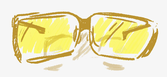 手绘眼镜png免抠素材_新图网 https://ixintu.com 卡通眼镜 手绘眼镜素材 眼镜 黄色眼镜