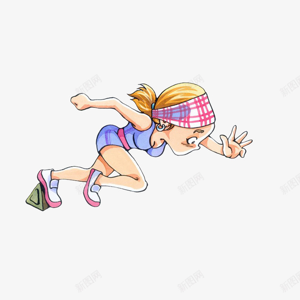 起跑的女孩png免抠素材_新图网 https://ixintu.com 助跑器 卡通 时尚女孩 起跑的女孩 跑着的人