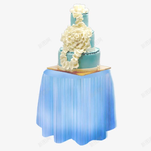 婚礼装饰png免抠素材_新图网 https://ixintu.com 婚礼 浅蓝色 蛋糕