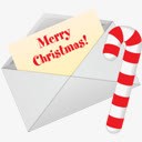 圣诞邮件圣诞节邮件拐杖糖图标高清图片