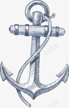 船锚手绘船锚装饰图标图标