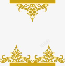 土黄色宗教花纹标题框素材