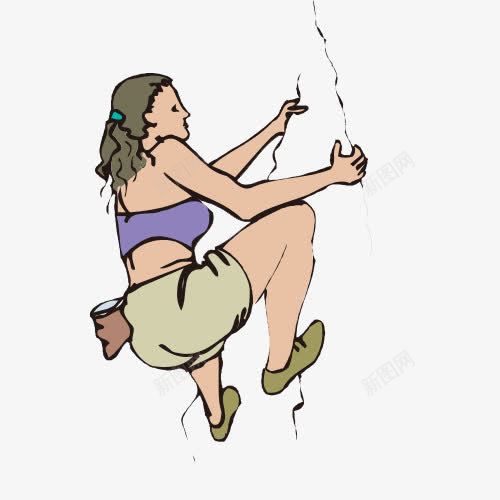 手绘攀爬中的女孩png免抠素材_新图网 https://ixintu.com 女孩 手绘 攀爬 美女